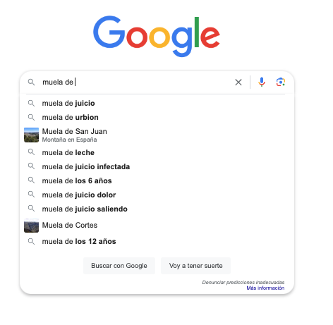 investigacion de palabras clave con google